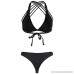 Mona's Secret Women's Swimsuit Multi Strap Two Piece Bikini Sets Black B07DHC35KH